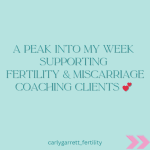 A glimpse into my week supporting fertility